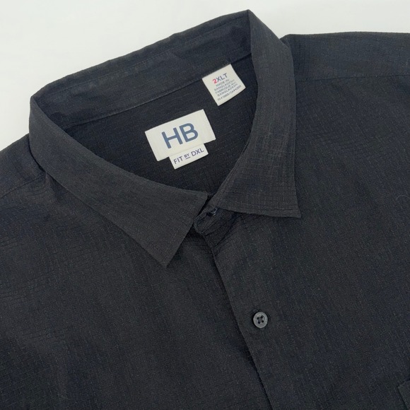 Harbor Bay Other - Harbor Bay Fit by DXL Mens 2XLT Black Ripstop Short Sleeve Button Down Shirt